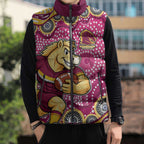Brisbane Broncos Sleeveless Puffer Jacket Aboriginal Dot Pattern - Rugby Mascot Heritage Pride