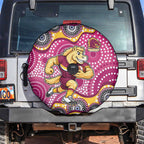 Brisbane Broncos Spare Tire Cover Aboriginal Dot Pattern - Rugby Mascot Heritage Pride