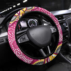 Brisbane Broncos Steering Wheel Cover Aboriginal Dot Pattern - Rugby Mascot Heritage Pride