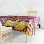 Brisbane Broncos Tablecloth Aboriginal Dot Pattern - Rugby Mascot Heritage Pride
