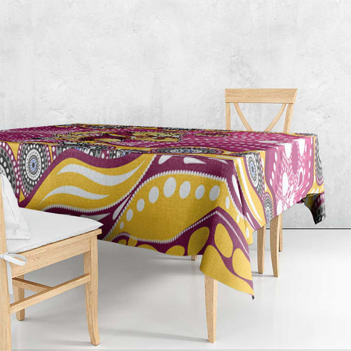 Brisbane Broncos Tablecloth Aboriginal Dot Pattern - Rugby Mascot Heritage Pride