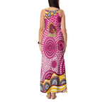 Brisbane Broncos Tank Maxi Dress Aboriginal Dot Pattern - Rugby Mascot Heritage Pride