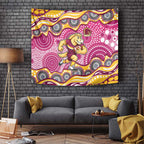 Brisbane Broncos Tapestry Aboriginal Dot Pattern - Rugby Mascot Heritage Pride