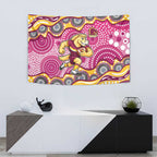 Brisbane Broncos Tapestry Aboriginal Dot Pattern - Rugby Mascot Heritage Pride