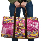 Brisbane Broncos Travel Bag Aboriginal Dot Pattern - Rugby Mascot Heritage Pride