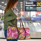Brisbane Broncos Travel Bag Aboriginal Dot Pattern - Rugby Mascot Heritage Pride