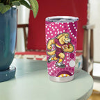 Brisbane Broncos Tumbler Cup Aboriginal Dot Pattern - Rugby Mascot Heritage Pride