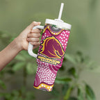 Brisbane Broncos Tumbler With Handle Aboriginal Dot Pattern - Rugby Mascot Heritage Pride