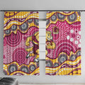 Brisbane Broncos Window Curtain Aboriginal Dot Pattern - Rugby Mascot Heritage Pride
