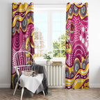 Brisbane Broncos Window Curtain Aboriginal Dot Pattern - Rugby Mascot Heritage Pride