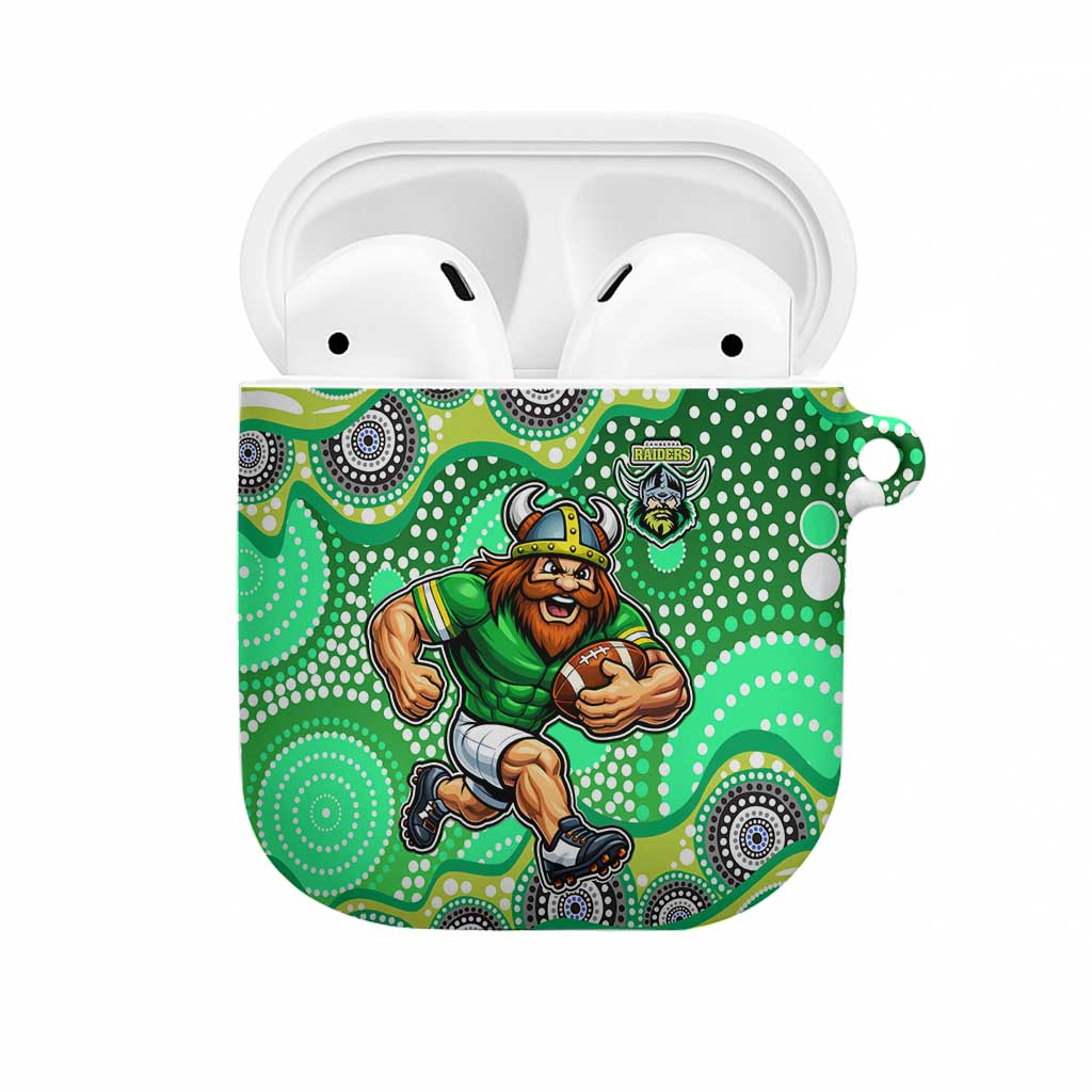 Canberra Raiders AirPods Case Aboriginal Dot Pattern - Rugby Mascot Heritage Pride