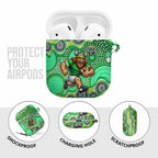 Canberra Raiders AirPods Case Aboriginal Dot Pattern - Rugby Mascot Heritage Pride