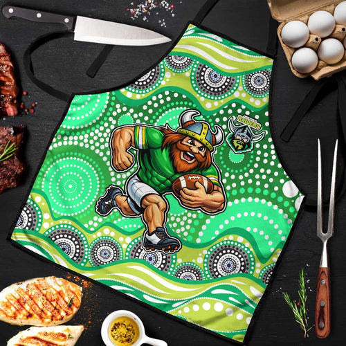 Canberra Raiders Apron Aboriginal Dot Pattern - Rugby Mascot Heritage Pride
