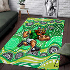 Canberra Raiders Area Rug Aboriginal Dot Pattern - Rugby Mascot Heritage Pride