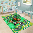 Canberra Raiders Area Rug Aboriginal Dot Pattern - Rugby Mascot Heritage Pride