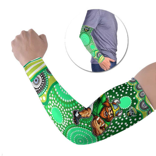 Canberra Raiders Arm Sleeves Aboriginal Dot Pattern - Rugby Mascot Heritage Pride
