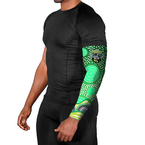 Canberra Raiders Arm Sleeves Aboriginal Dot Pattern - Rugby Mascot Heritage Pride