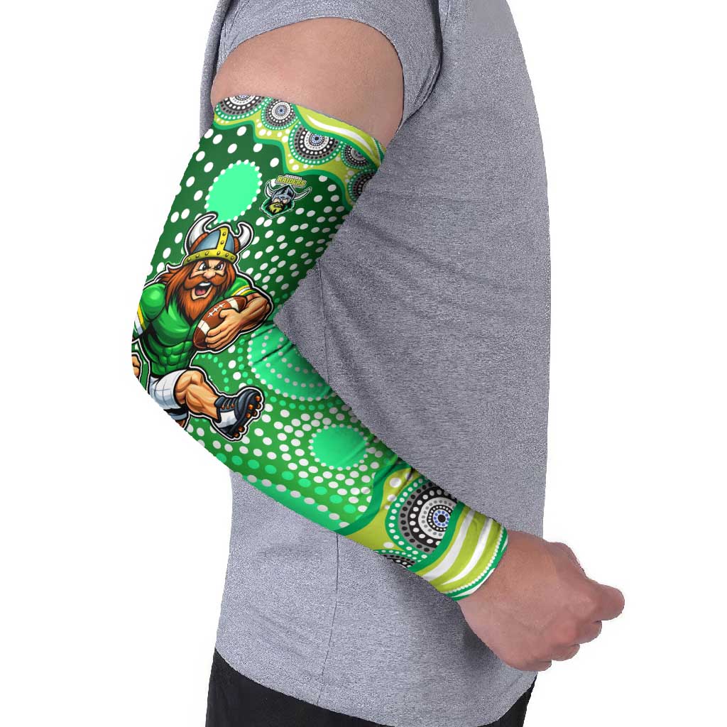 Canberra Raiders Arm Sleeves Aboriginal Dot Pattern - Rugby Mascot Heritage Pride