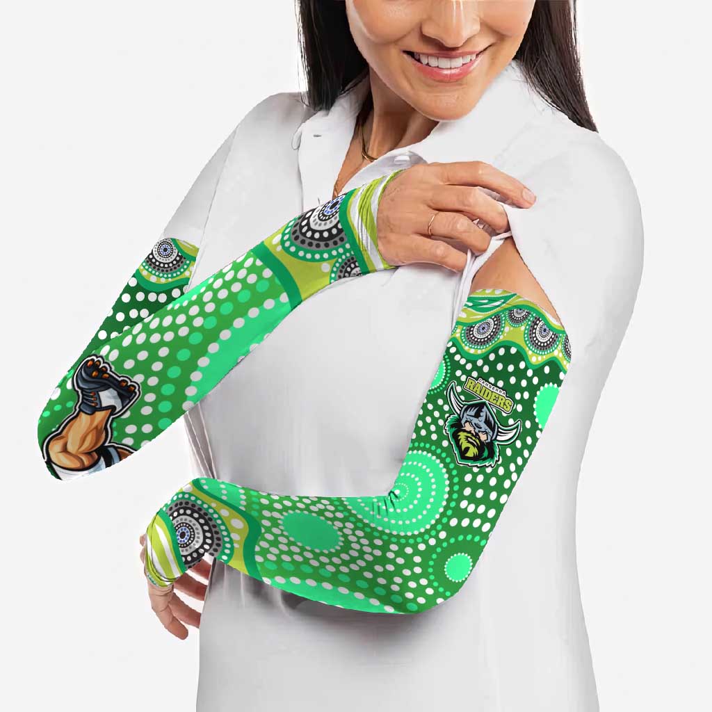 Canberra Raiders Arm Sleeves Aboriginal Dot Pattern - Rugby Mascot Heritage Pride