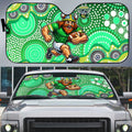 Canberra Raiders Auto Sun Shade Aboriginal Dot Pattern - Rugby Mascot Heritage Pride