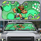 Canberra Raiders Auto Sun Shade Aboriginal Dot Pattern - Rugby Mascot Heritage Pride