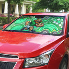 Canberra Raiders Auto Sun Shade Aboriginal Dot Pattern - Rugby Mascot Heritage Pride