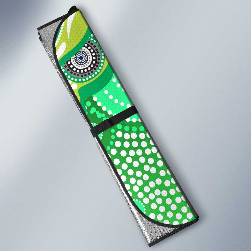 Canberra Raiders Auto Sun Shade Aboriginal Dot Pattern - Rugby Mascot Heritage Pride