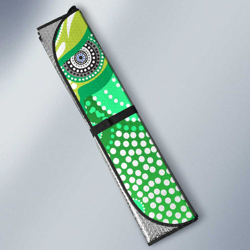 Canberra Raiders Auto Sun Shade Aboriginal Dot Pattern - Rugby Mascot Heritage Pride