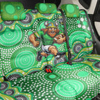 Canberra Raiders Back Car Seat Cover Aboriginal Dot Pattern - Rugby Mascot Heritage Pride