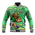 Canberra Raiders Baseball Jacket Aboriginal Dot Pattern - Rugby Mascot Heritage Pride