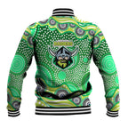 Canberra Raiders Baseball Jacket Aboriginal Dot Pattern - Rugby Mascot Heritage Pride