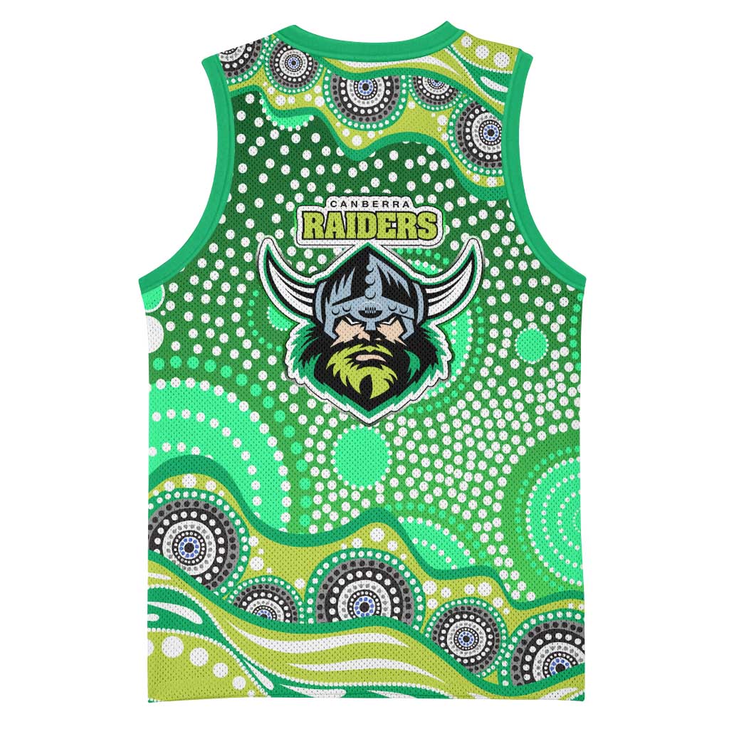 Canberra Raiders Basketball Jersey Aboriginal Dot Pattern - Rugby Mascot Heritage Pride