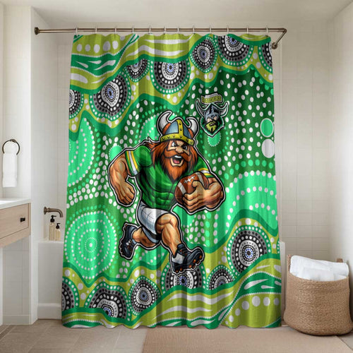Canberra Raiders Bathroom Set Aboriginal Dot Pattern - Rugby Mascot Heritage Pride