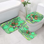 Canberra Raiders Bathroom Set Aboriginal Dot Pattern - Rugby Mascot Heritage Pride