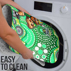 Canberra Raiders Bathroom Set Aboriginal Dot Pattern - Rugby Mascot Heritage Pride