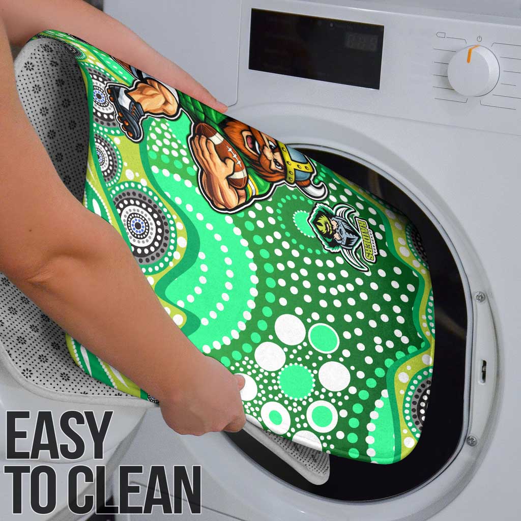 Canberra Raiders Bathroom Set Aboriginal Dot Pattern - Rugby Mascot Heritage Pride