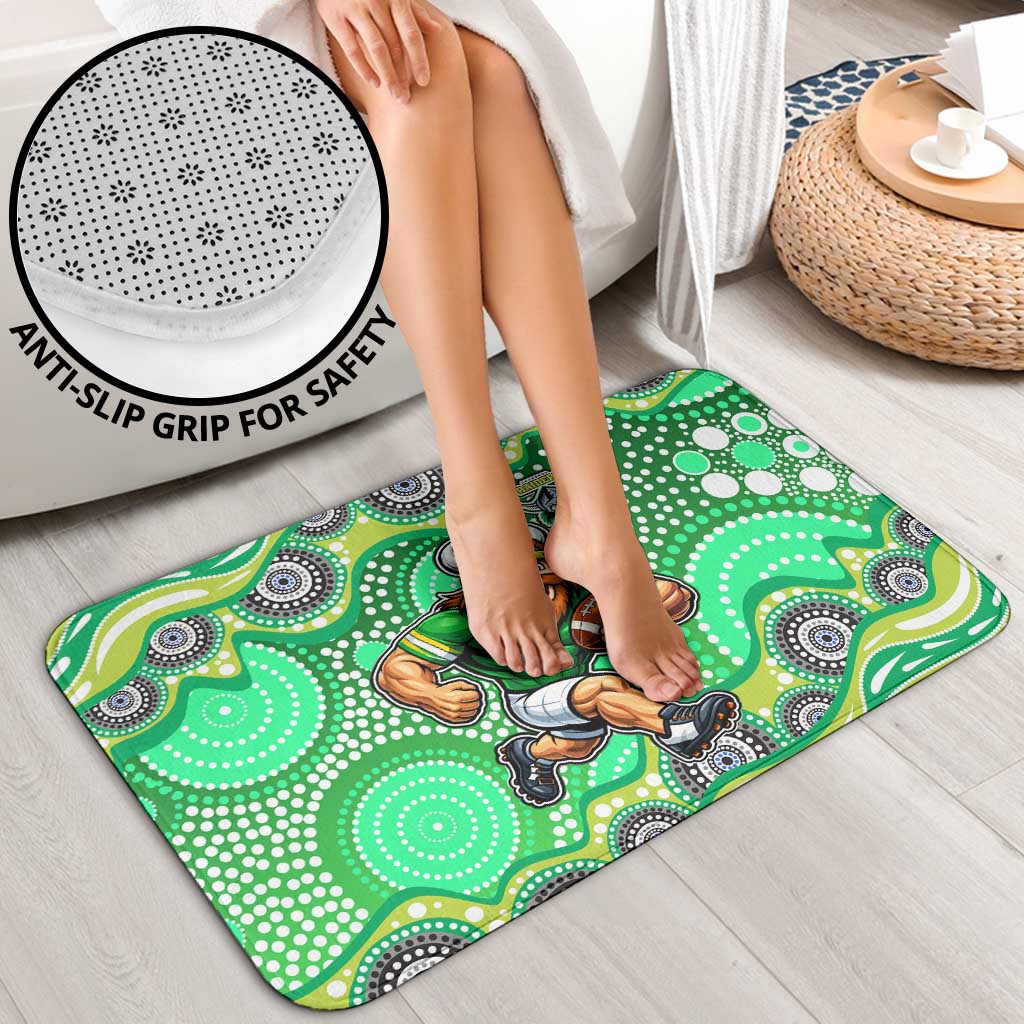 Canberra Raiders Bathroom Set Aboriginal Dot Pattern - Rugby Mascot Heritage Pride
