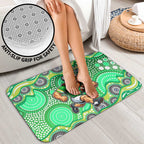 Canberra Raiders Bathroom Set Aboriginal Dot Pattern - Rugby Mascot Heritage Pride