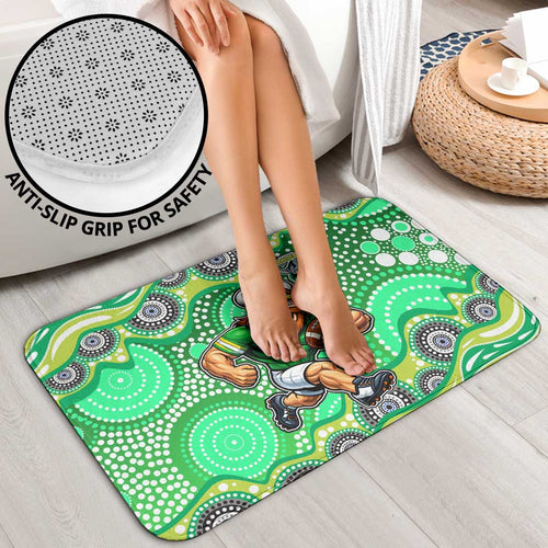 Canberra Raiders Bathroom Set Aboriginal Dot Pattern - Rugby Mascot Heritage Pride
