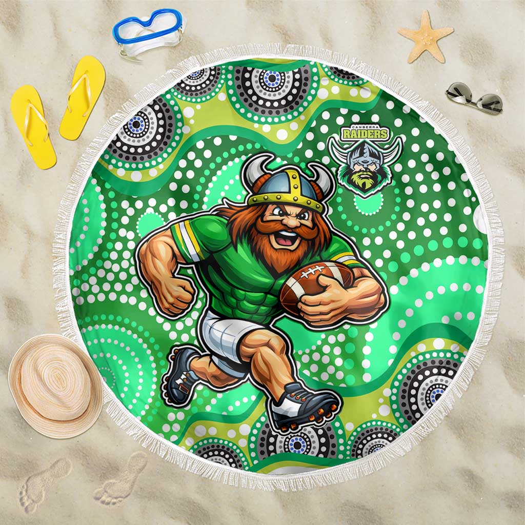 Canberra Raiders Beach Blanket Aboriginal Dot Pattern - Rugby Mascot Heritage Pride
