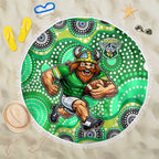 Canberra Raiders Beach Blanket Aboriginal Dot Pattern - Rugby Mascot Heritage Pride