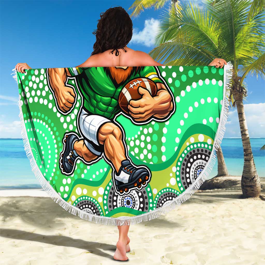 Canberra Raiders Beach Blanket Aboriginal Dot Pattern - Rugby Mascot Heritage Pride
