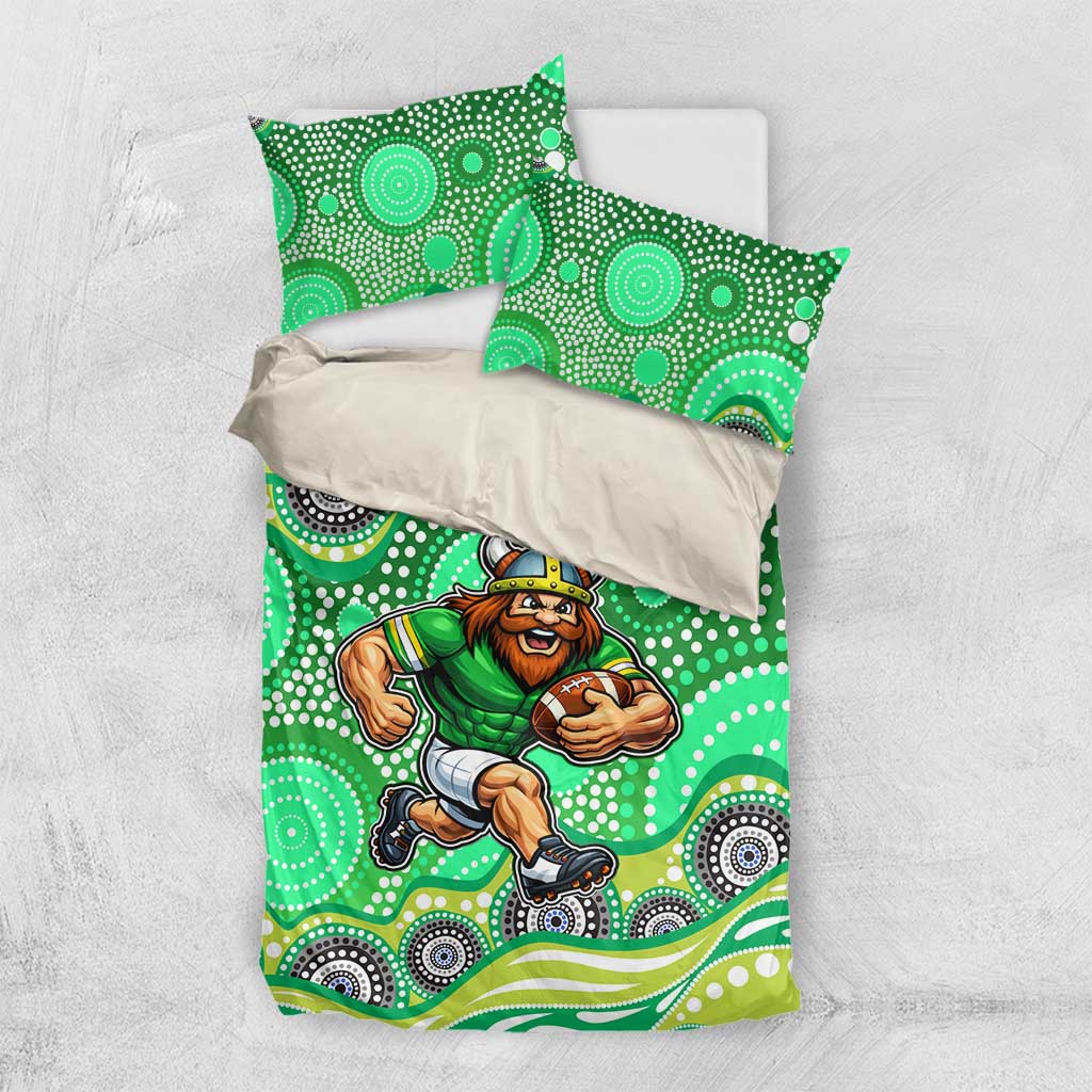 Canberra Raiders Bedding Set Aboriginal Dot Pattern - Rugby Mascot Heritage Pride