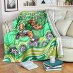 Canberra Raiders Blanket Aboriginal Dot Pattern - Rugby Mascot Heritage Pride