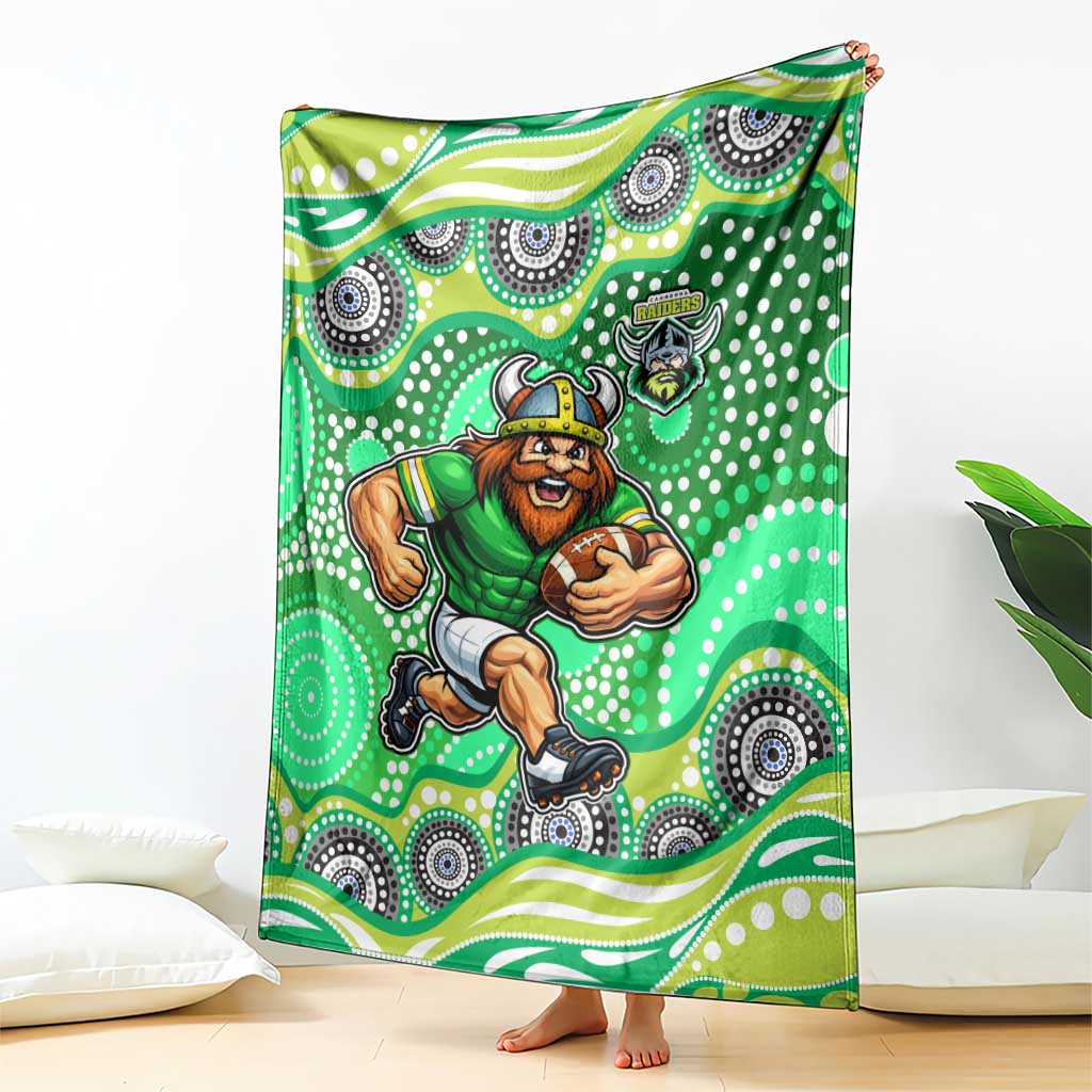 Canberra Raiders Blanket Aboriginal Dot Pattern - Rugby Mascot Heritage Pride