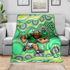 Canberra Raiders Blanket Aboriginal Dot Pattern - Rugby Mascot Heritage Pride
