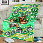 Canberra Raiders Blanket Aboriginal Dot Pattern - Rugby Mascot Heritage Pride