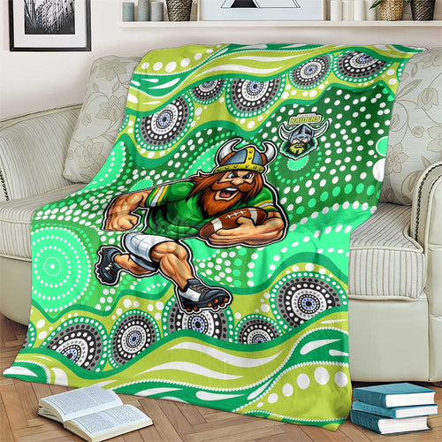 Canberra Raiders Blanket Aboriginal Dot Pattern - Rugby Mascot Heritage Pride
