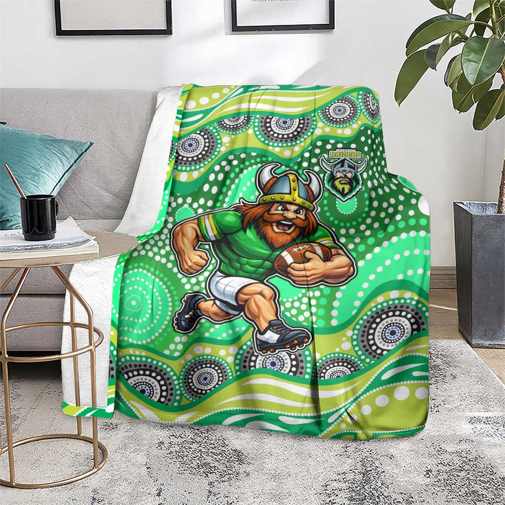 Canberra Raiders Blanket Aboriginal Dot Pattern - Rugby Mascot Heritage Pride