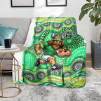 Canberra Raiders Blanket Aboriginal Dot Pattern - Rugby Mascot Heritage Pride